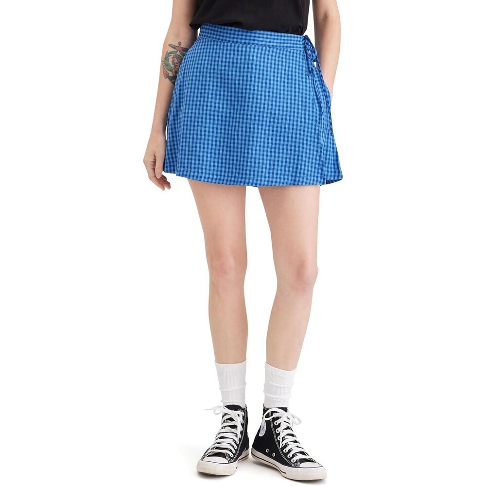 DOCKERS Women's Mid Rise Mini Skort Size 34 Basinni Bottom Ceramic Blue